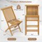 Set of 2 Space-Saving Outdoor Folding Teak Wood Chair with Breathable Slatted Seat and High Back